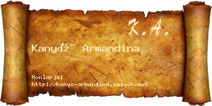 Kanyó Armandina névjegykártya